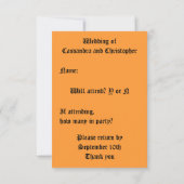 秋のハートのrsvpの結婚式 出欠カード (裏面)