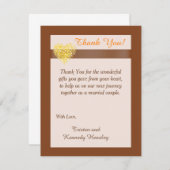 秋のハート4x5フラット結婚ズサンキューカード サンキューカード (正面/裏面)