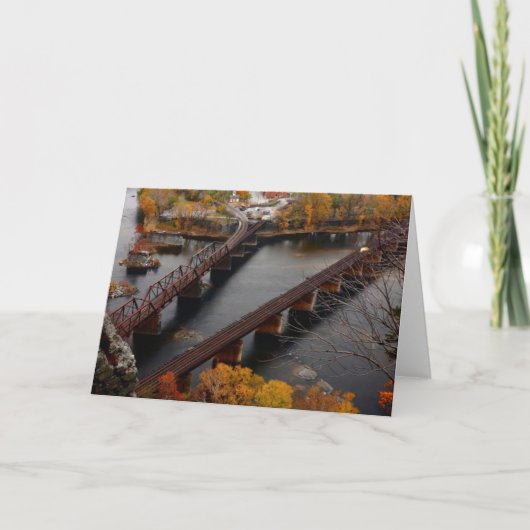 秋のハープ奏者フェリー カード (正面)