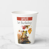 秋のバイブカエル – 1歳の誕生日 –  紙コップ (裏面)