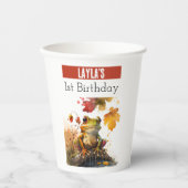 秋のバイブカエル – 1歳の誕生日 –  紙コップ (正面)