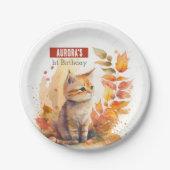 秋のバイブズキャット – Birthday Party ペーパープレート (正面)