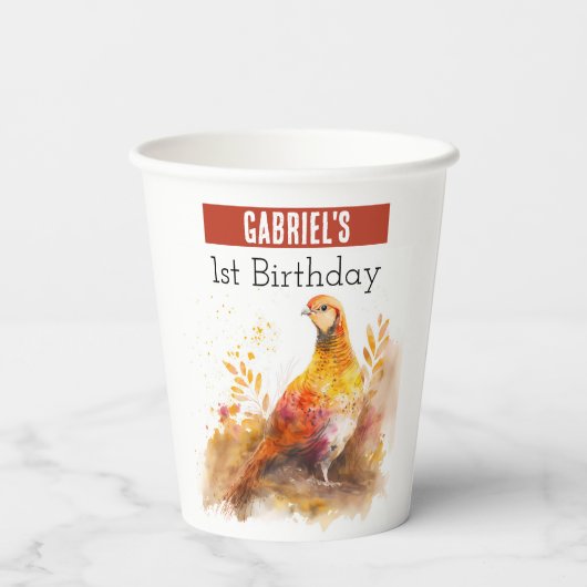 秋のバイブフェアサント – 1歳の誕生日 –  紙コップ (裏面)