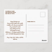 秋のバイブ素朴ス感謝祭 ポストカード (裏面)