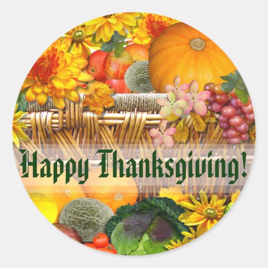 秋のバスケット～封筒用シール/シール ラウンドシール (正面)