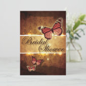 秋のバタフライ スチームパンク ブライダルシャワー 招待状 (スタンド正面)