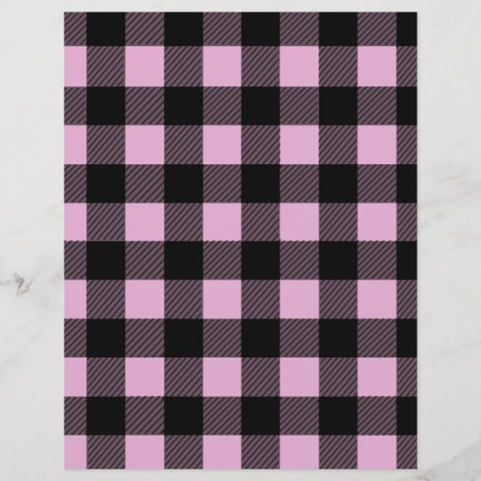 秋のバッファローのプレイドピンクのスクラップブック紙 (正面)