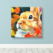 秋のバニー キャンバスプリント (インサイチュ (ウッドフロア))