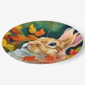 秋のバニー ペーパープレート (アングル)