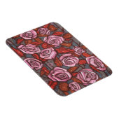 秋のバラフローラ素朴アートフラワーズピンクオレンジ マグネット (右側)