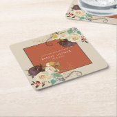 秋のバラブライダルシャワー スクエアペーパーコースター (アングル)