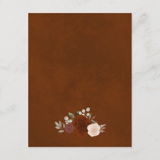 秋のバララストオレンジブーケ結婚の詳細 エンクロージャーカード (裏面)