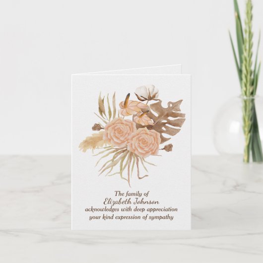 秋のバラ悔やみや弔慰サンキューカード カード (正面)