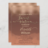 秋のバラ金ゴールドシナモンカンタロープウォーターカラー 招待状 (正面/裏面)