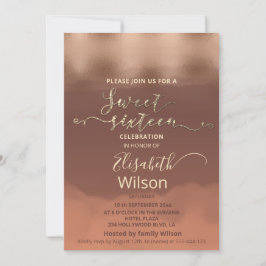 秋のバラ金ゴールドシナモンカンタロープウォーターカラー 招待状