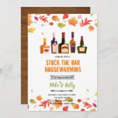 秋のバーのストック ハウスウォーミングパーティーの招待状 招待状 (正面/裏面)