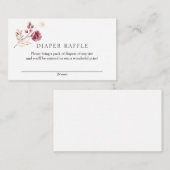 秋のバーガンディおむつくじ引き封筒カード エンクロージャーカード (正面/裏面)