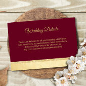 秋のバーガンディゴールド結婚式詳細挿入 エンクロージャーカード