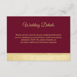 秋のバーガンディゴールド結婚式 詳細挿入 エンクロージャーカード