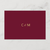 秋のバーガンディゴールド結婚式 詳細挿入 エンクロージャーカード (裏面)