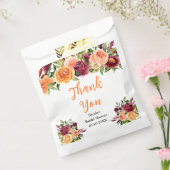 秋のバーガンディーとオレンジのブライダルシャワーのお礼 フェイバーバッグ (封をした状態)