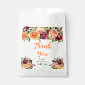 秋のバーガンディーとオレンジのブライダルシャワーのお礼 フェイバーバッグ (正面)