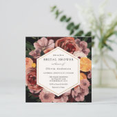 秋のバーガンディーフラワーブライダルシャワー招待状 招待状 (スタンド正面)