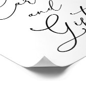 秋のバーガンディーフラワーレターカードとギフトサイン ポスター (角)