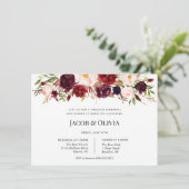 秋のバーガンディー ウェディング リハーサル ディナー招待状 招待状 (スタンド正面)