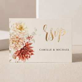 秋のバーガンディー 結婚式 RSVP