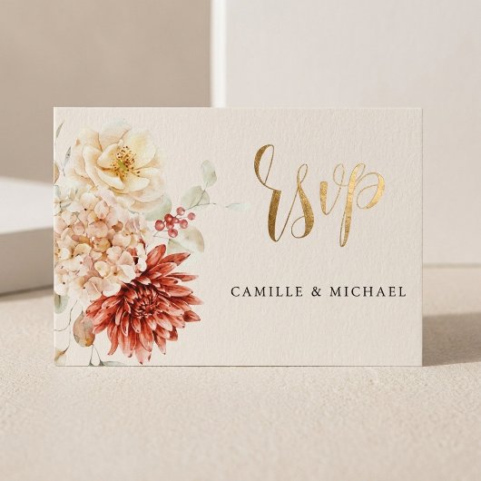 秋のバーガンディー 結婚式 RSVP