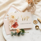 秋のバーガンディー 結婚式 RSVP