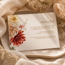 秋のバーガンディー 結婚式 RSVP エンクロージャーカード