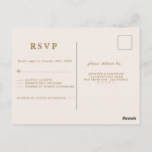 秋のバーガンディー 結婚式 RSVP ポストカード (裏面)