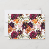 秋のバーガンディ オレンジ 花言葉の知恵カード 招待状 (裏面)