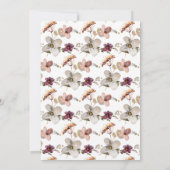 秋のバーガンディ ワイルドフラワーズ ベビーシャワー 招待状 (裏面)