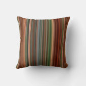 秋のバードサイプレストラスト、ピーチ、グリーンストライプ クッション (裏面)