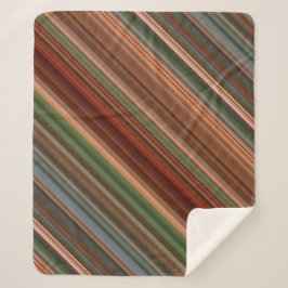 秋のバードサイプレストラスト、ピーチ、グリーンストライプ シェルパブランケット