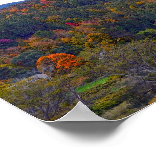 秋のバーモント州ストウェにある教会 ポスター (角)