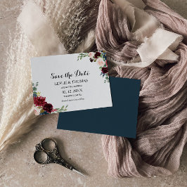 秋のバ素朴ルガンディの結婚式の日付を保存 招待状