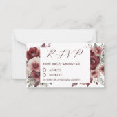 秋のバ素朴ルガンディフローラ水彩RSVP ノートカード (正面)