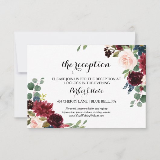 秋のバ素朴ルガンディ披露宴カード 招待状 (正面)