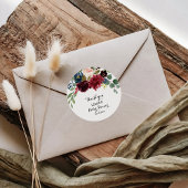 秋のバ素朴ルガンディ赤ちゃんシャワーありがとう ラウンドシール