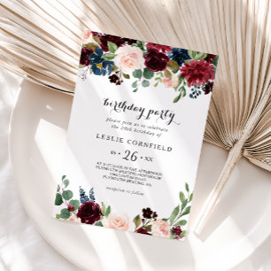 秋のバ素朴ルガンディ20th誕生日パーティー 招待状