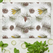 秋のパインコーン キッチンタオル (折り畳み)