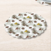 秋のパインコーン ペーパーコースター (アングル)