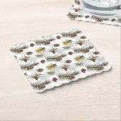 秋のパインコーン ペーパーコースター (アングル)