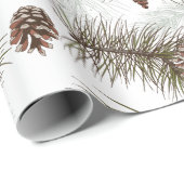 秋のパインコーン ラッピングペーパー (ロールコーナー)