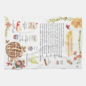 秋のパイ |水彩レシピ織機 キッチンタオル (横)