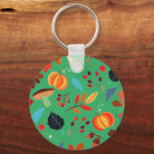 秋のパターンのキーチェーン – 色を選択 キーホルダー (正面)